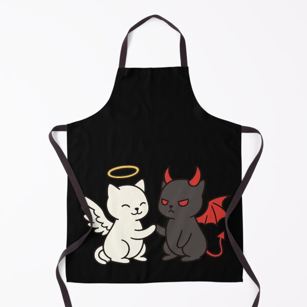 Item preview, Kawaii Angel Cat and Devil Cat – Heaven vs Hell Kitty designed and sold by RetroPawsDesign.