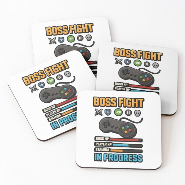 Item preview, Boss Fight In Progress – Funny Gamer Controller HUD Design designed and sold by Designforyou86.