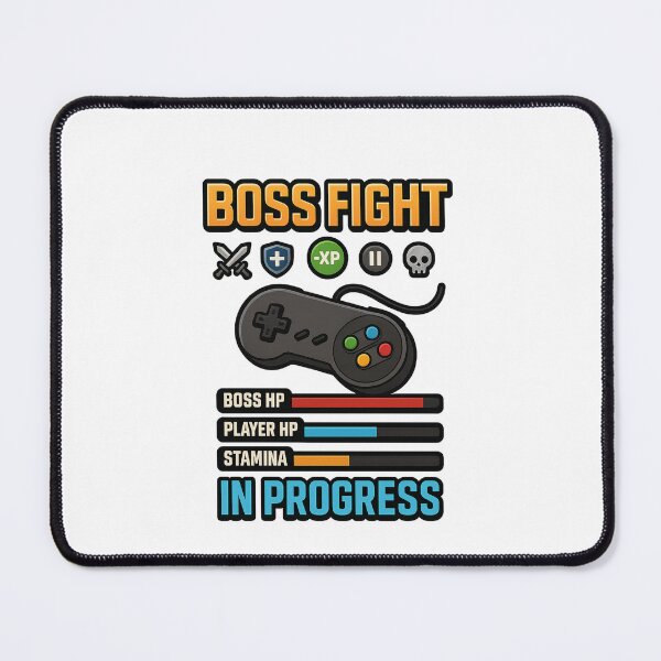 Item preview, Boss Fight In Progress – Funny Gamer Controller HUD Design designed and sold by Designforyou86.