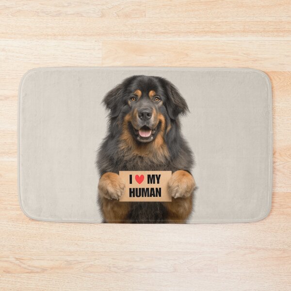 Item preview, Cute Tibetan Mastiff dog with Signboard I love my Human  designed and sold by LazyOwlStore.