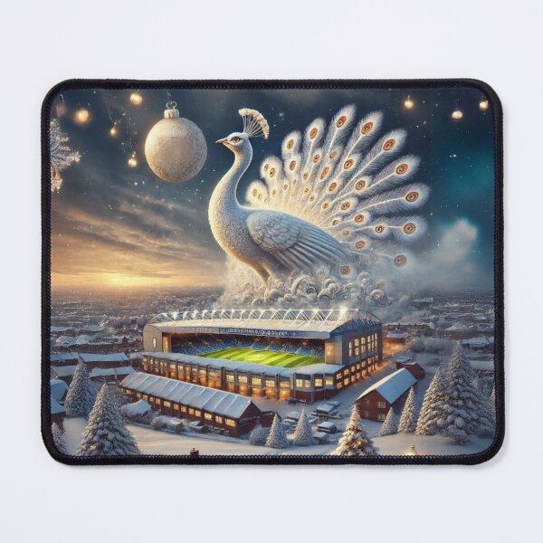 Item preview, Majestic Peacock Over Elland Road – Leeds United Christmas Winter Scene designed and sold by Final Whistle Art.