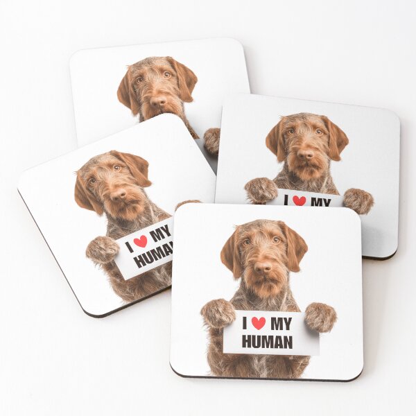Item preview, Cute Wirehaired Vizsla dog with Signboard I love my Human  designed and sold by LazyOwlStore.