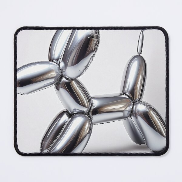 Item preview, Shiny Silver Balloon Dog Chrome Sculptural Digital Art designed and sold by LineaNova.