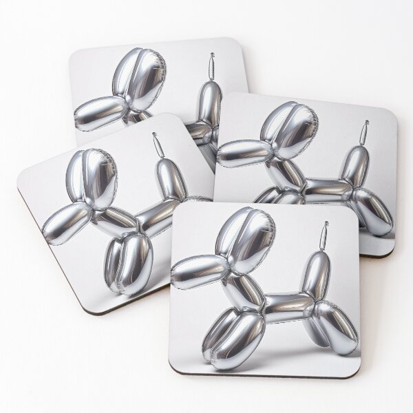 Item preview, Shiny Silver Balloon Dog Chrome Sculptural Digital Art designed and sold by LineaNova.