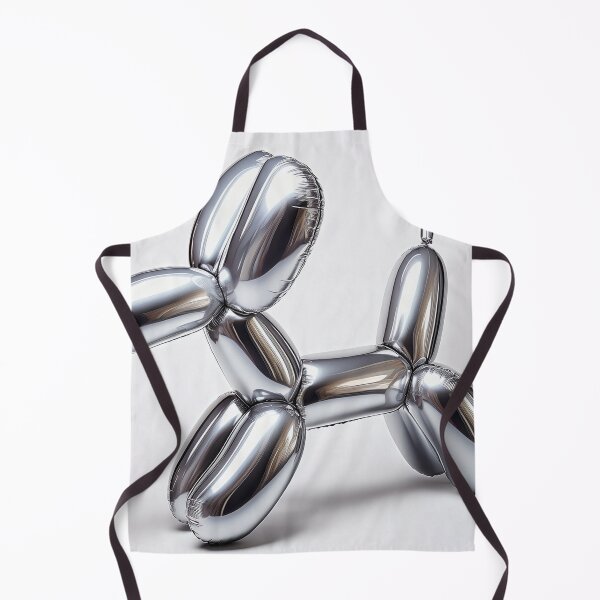 Item preview, Shiny Silver Balloon Dog Chrome Sculptural Digital Art designed and sold by LineaNova.