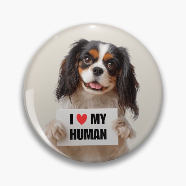 Item preview, Cute English Toy Spaniel dog with Signboard I love my Human  designed and sold by LazyOwlStore.