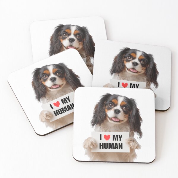 Item preview, Cute English Toy Spaniel dog with Signboard I love my Human  designed and sold by LazyOwlStore.