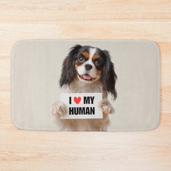 Item preview, Cute English Toy Spaniel dog with Signboard I love my Human  designed and sold by LazyOwlStore.