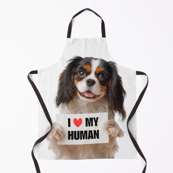 Item preview, Cute English Toy Spaniel dog with Signboard I love my Human designed and sold by LazyOwlStore.