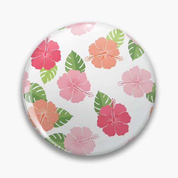 Item preview, Modern Tropical Hibiscus Floral Seamless Pattern – Pink Blooms & Green Leaves designed and sold by VelloomStore.