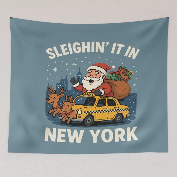 Item preview, Sleighin’ It in New York – Christmas Around the World Santa Claus Travel Tee | Merry Christmas World Tour designed and sold by Globalcitytees.