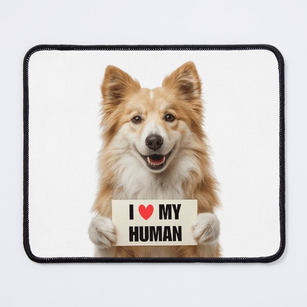 Item preview, Cute Icelandic Sheepdog with Signboard I love my Human  designed and sold by LazyOwlStore.