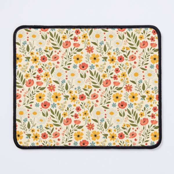 Item preview, Autumn Wildflower Seamless Pattern – Hand-Drawn Flowers & Leafy Branches designed and sold by VelloomStore.