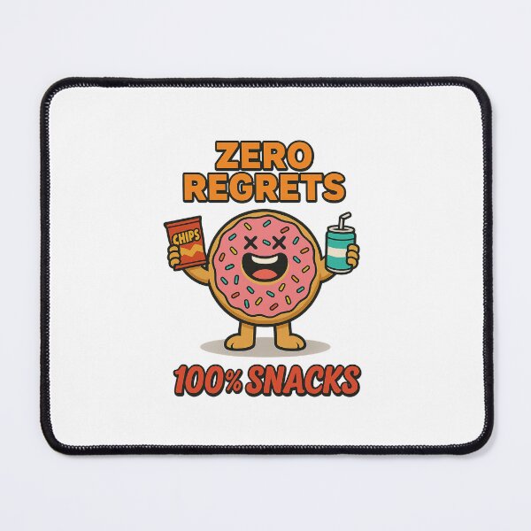 Item preview, Zero Regrets 100% Snacks – Funny Donut Food Humor Design designed and sold by Designforyou86.