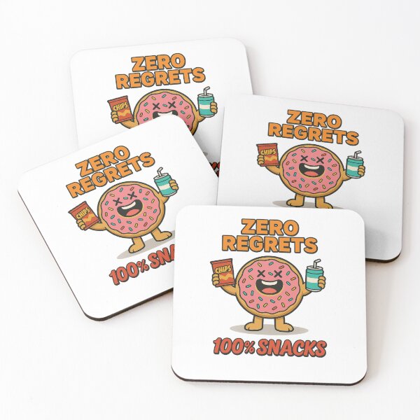 Item preview, Zero Regrets 100% Snacks – Funny Donut Food Humor Design designed and sold by Designforyou86.