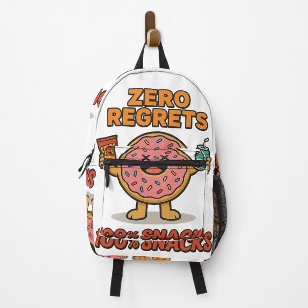 Item preview, Zero Regrets 100% Snacks – Funny Donut Food Humor Design designed and sold by Designforyou86.