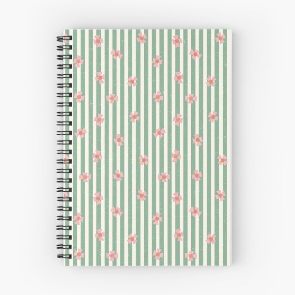 Item preview, Garden Stripe Floral Pattern - Green & Blush designed and sold by StudioMeggi.