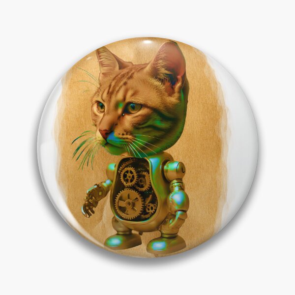 Item preview, Steampunk Cyborg Tabby Cat – Mechanical Feline Illustration designed and sold by WildPawPrint.