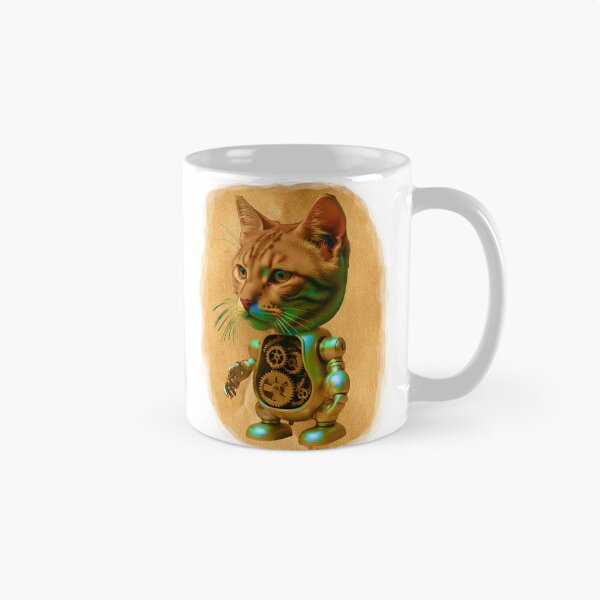 Item preview, Steampunk Cyborg Tabby Cat – Mechanical Feline Illustration designed and sold by WildPawPrint.