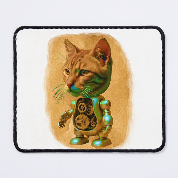 Item preview, Steampunk Cyborg Tabby Cat – Mechanical Feline Illustration designed and sold by WildPawPrint.
