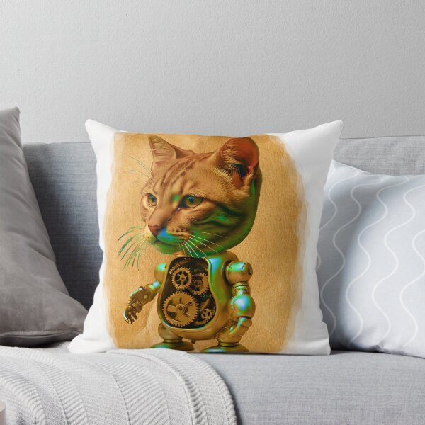 Item preview, Steampunk Cyborg Tabby Cat – Mechanical Feline Illustration designed and sold by WildPawPrint.