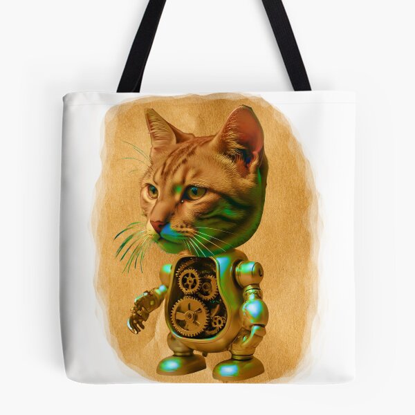 Item preview, Steampunk Cyborg Tabby Cat – Mechanical Feline Illustration designed and sold by WildPawPrint.