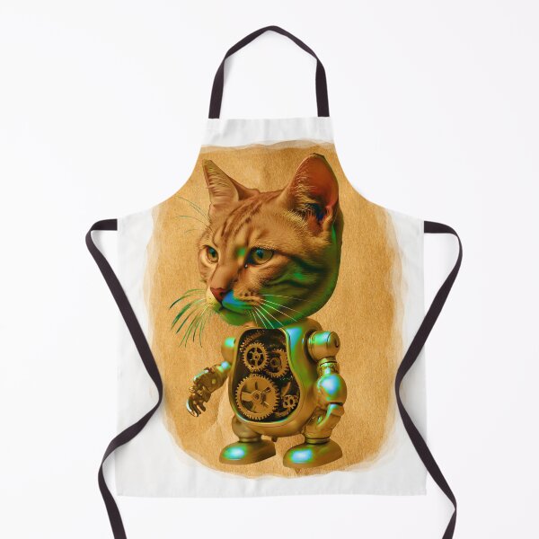 Item preview, Steampunk Cyborg Tabby Cat – Mechanical Feline Illustration designed and sold by WildPawPrint.
