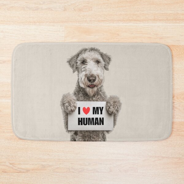 Item preview, Cute Bedlington Terrier dog with Signboard I love my Human  designed and sold by LazyOwlStore.