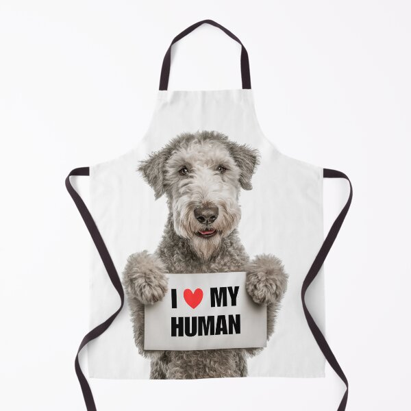 Item preview, Cute Bedlington Terrier dog with Signboard I love my Human designed and sold by LazyOwlStore.