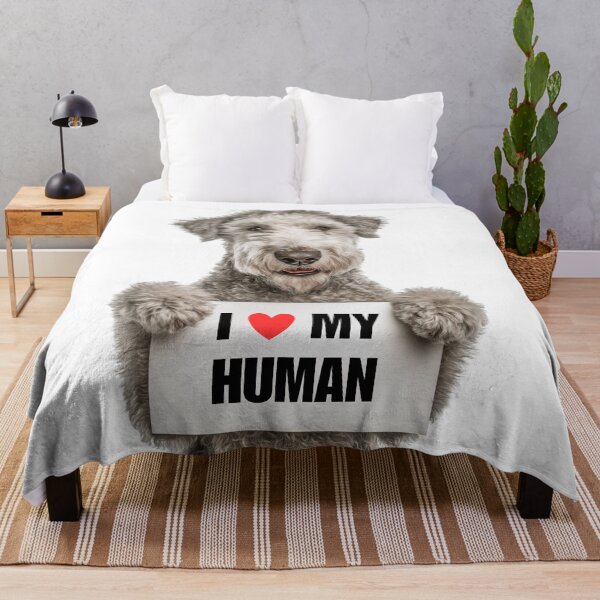 Item preview, Cute Bedlington Terrier dog with Signboard I love my Human  designed and sold by LazyOwlStore.
