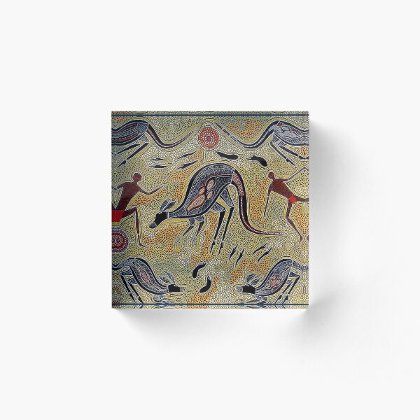 AUSTRALIAN ABORIGINAL : Vintage Art Print Acrylic Block
