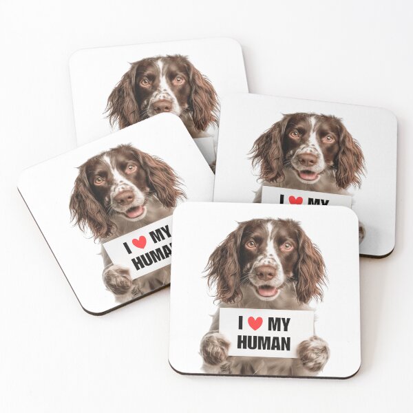 Item preview, Cute Field Spaniel dog with Signboard I love my Human  designed and sold by LazyOwlStore.