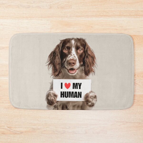 Item preview, Cute Field Spaniel dog with Signboard I love my Human  designed and sold by LazyOwlStore.