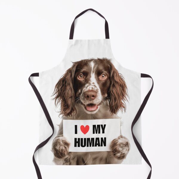 Item preview, Cute Field Spaniel dog with Signboard I love my Human designed and sold by LazyOwlStore.