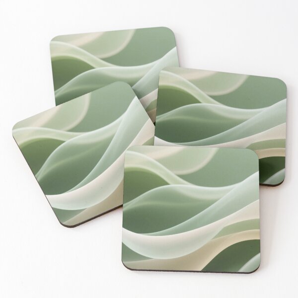 Item preview, Soft minimal abstract waves in gentle green and cream tones with smooth flowing curves and serene composition designed and sold by Mimoshi ⭐⭐⭐⭐⭐.