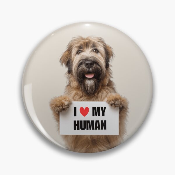 Item preview, Cute Briard dog with Signboard I love my Human  designed and sold by LazyOwlStore.