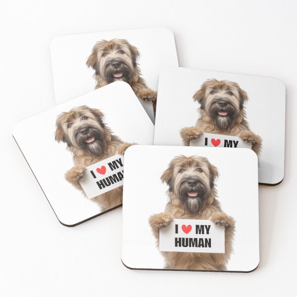 Item preview, Cute Briard dog with Signboard I love my Human  designed and sold by LazyOwlStore.