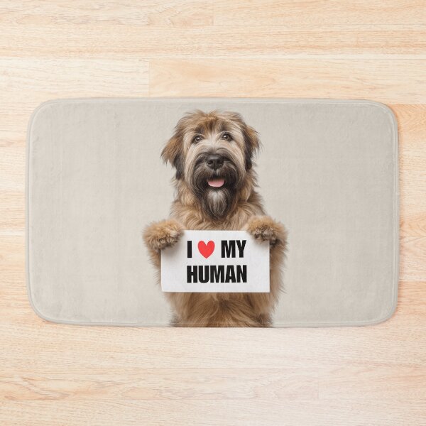 Item preview, Cute Briard dog with Signboard I love my Human  designed and sold by LazyOwlStore.