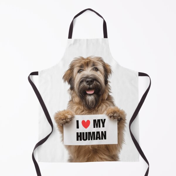 Item preview, Cute Briard dog with Signboard I love my Human designed and sold by LazyOwlStore.