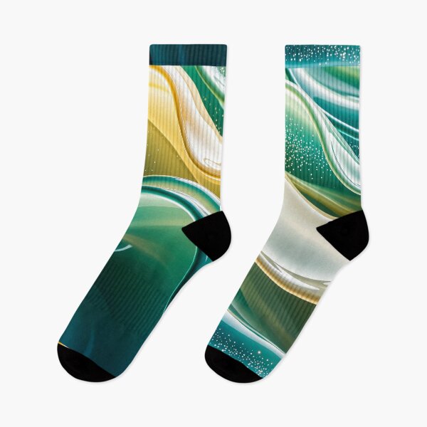 Item preview, Glossy abstract flowing waves with sparkling particles in green and gold tones creating a dreamy elegant design designed and sold by Mimoshi ⭐⭐⭐⭐⭐.