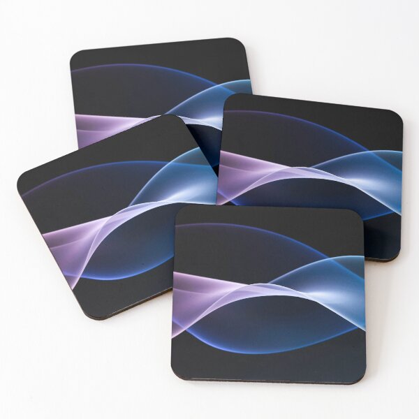 Item preview, Elegant Flowing Blue and Pink Abstract Ribbon Waves with Smooth Gradient Glow on Dark Minimalist Background designed and sold by Mimoshi ⭐⭐⭐⭐⭐.