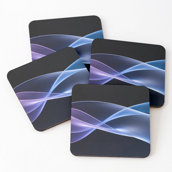 Item preview, Glowing Blue and Purple Abstract Ribbon Waves with Smooth Gradient Flow and Elegant Motion on Dark Background designed and sold by Mimoshi ⭐⭐⭐⭐⭐.