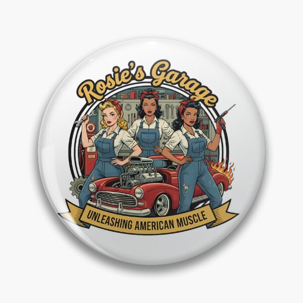 Item preview, Rosie's Garage - Unleashing American Muscle - Pin-Up Trio designed and sold by RedDelaney.