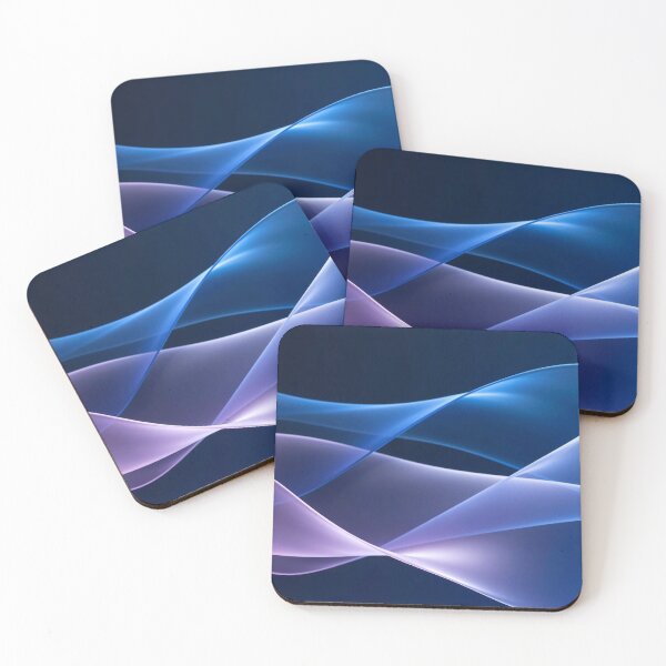 Item preview, Elegant Flowing Blue and Lavender Abstract Ribbon Waves with Smooth Gradient Motion on Deep Dark Elegant Background designed and sold by Mimoshi ⭐⭐⭐⭐⭐.