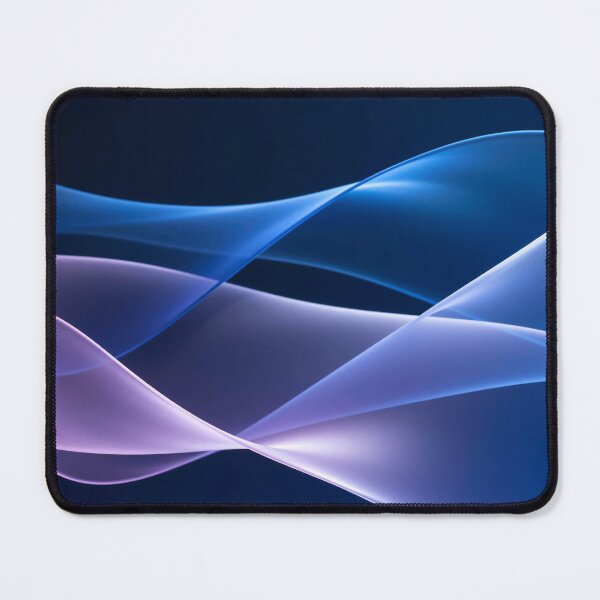 Item preview, Elegant Flowing Blue and Lavender Abstract Ribbon Waves with Smooth Gradient Motion on Deep Dark Elegant Background designed and sold by Mimoshi ⭐⭐⭐⭐⭐.