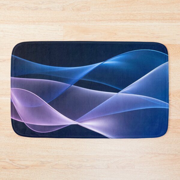 Item preview, Elegant Flowing Blue and Lavender Abstract Ribbon Waves with Smooth Gradient Motion on Deep Dark Elegant Background designed and sold by Mimoshi ⭐⭐⭐⭐⭐.