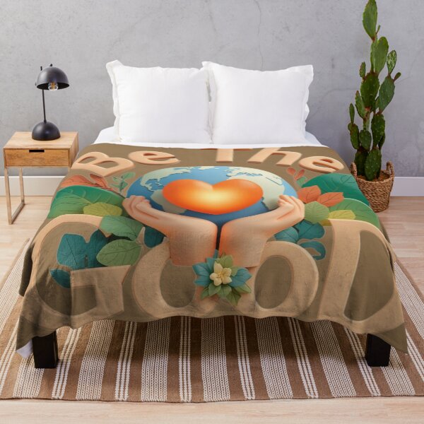 Item preview, Be The Good – Bold 3D Motivational Quote with Earth and Heart designed and sold by WovennDesigns.