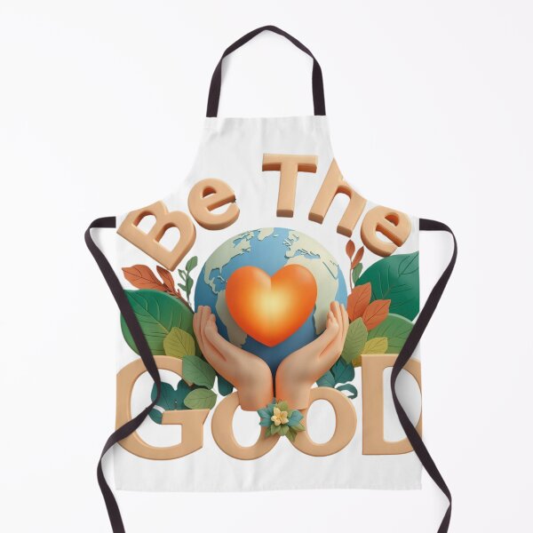 Item preview, Be The Good – Bold 3D Motivational Quote with Earth and Heart designed and sold by WovennDesigns.