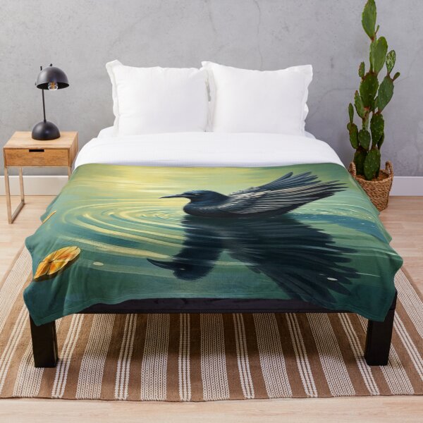 Item preview, Crow Swimming art designed and sold by Tanu Biswas.