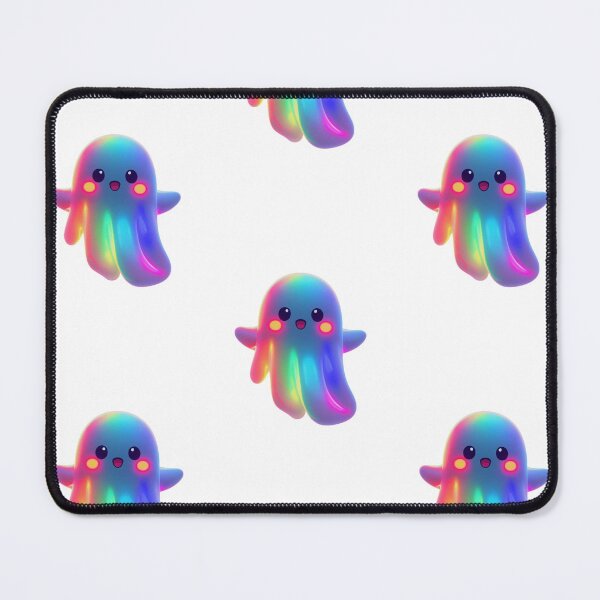 Item preview, Halloween Rainbow Ghost – Cute Kawaii Spirit with Colorful Aura designed and sold by PixelVibe782.